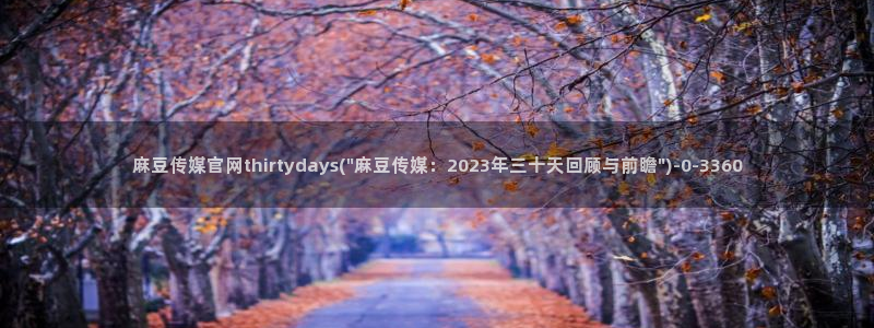 麻豆合集最新：麻豆传媒官网thirtydays(\
